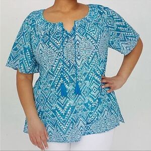 Catherine’s Women's Seasonless Gauze Peasant Top Size 2XWP